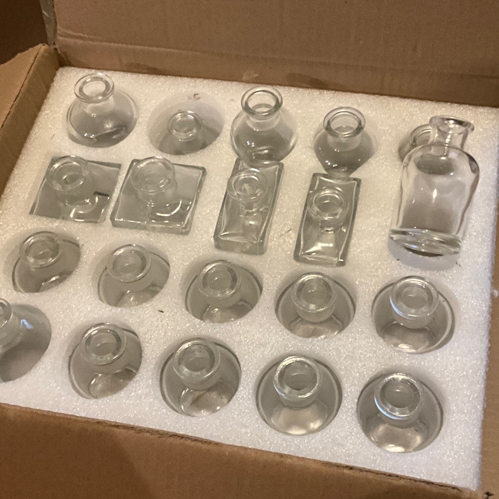 Set of Clear Glass Mini bud vases 20